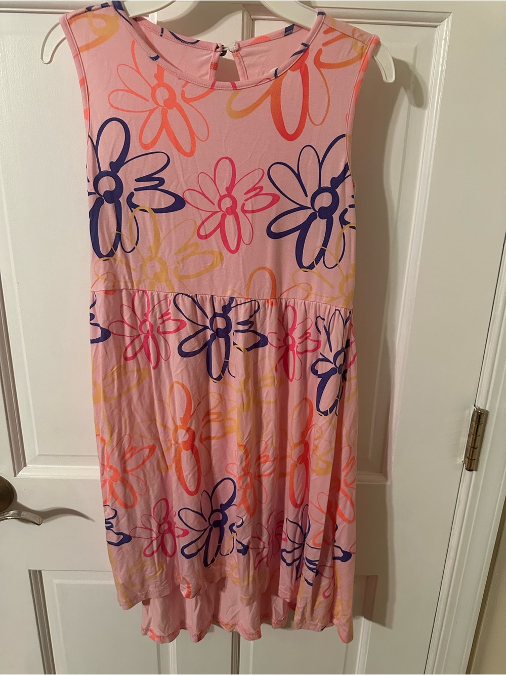 Pink Floral Sleeveless Summer Dress